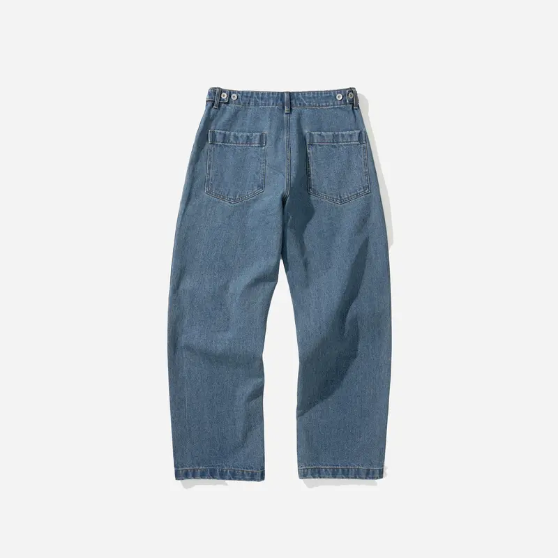 WIDE DENIM FATIGUE PANT - INDIGO WASHED 3