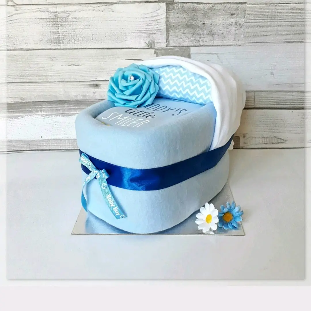 Baby Boy Nappy Cake - Perfect Baby Shower Gift