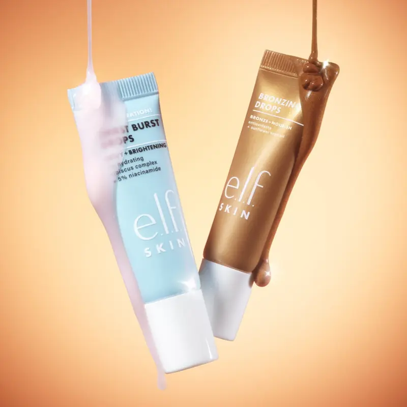 e.l.f. Cosmetics The Hottest Drops Duo, Holy Hydration! Thirst Burst Drops & Bronzing Drops Skincare Set, For A Dewy, Sun-Kissed Look, Vegan & Cruelty-Free Hyaluronic Nourishing Brightening Bronzer Kit 5