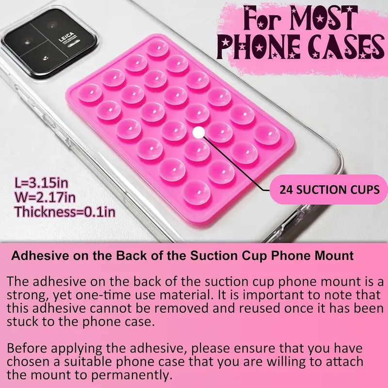 Silicone Suction Phone Case Mount 3 Pack - Strong Grip Holder for Selfies and Videos - Smartphone, Stand Pad Stick 5