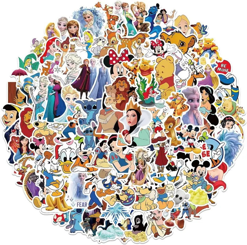 Princess Stickers, 100PCS Cartoon Sweet Princess Cute Decorative Aesthetic Vinyl Waterproof Stickers for Laptop, Skateboard, Computer, Phone Case, Guitar 0