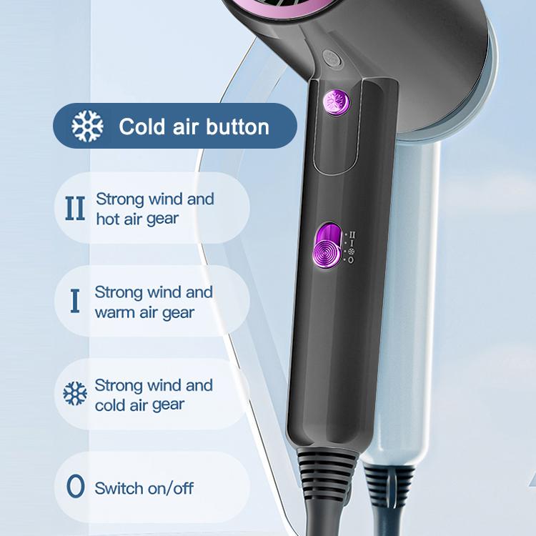 Foldable Fast Drying Hair Dryer, High Power Low Noise & Constant Temperature Blow Dryer, Negative Ionic Nourishing Hair Without Damage, Including Concentrator & Storage Bag & Hair Comb 3