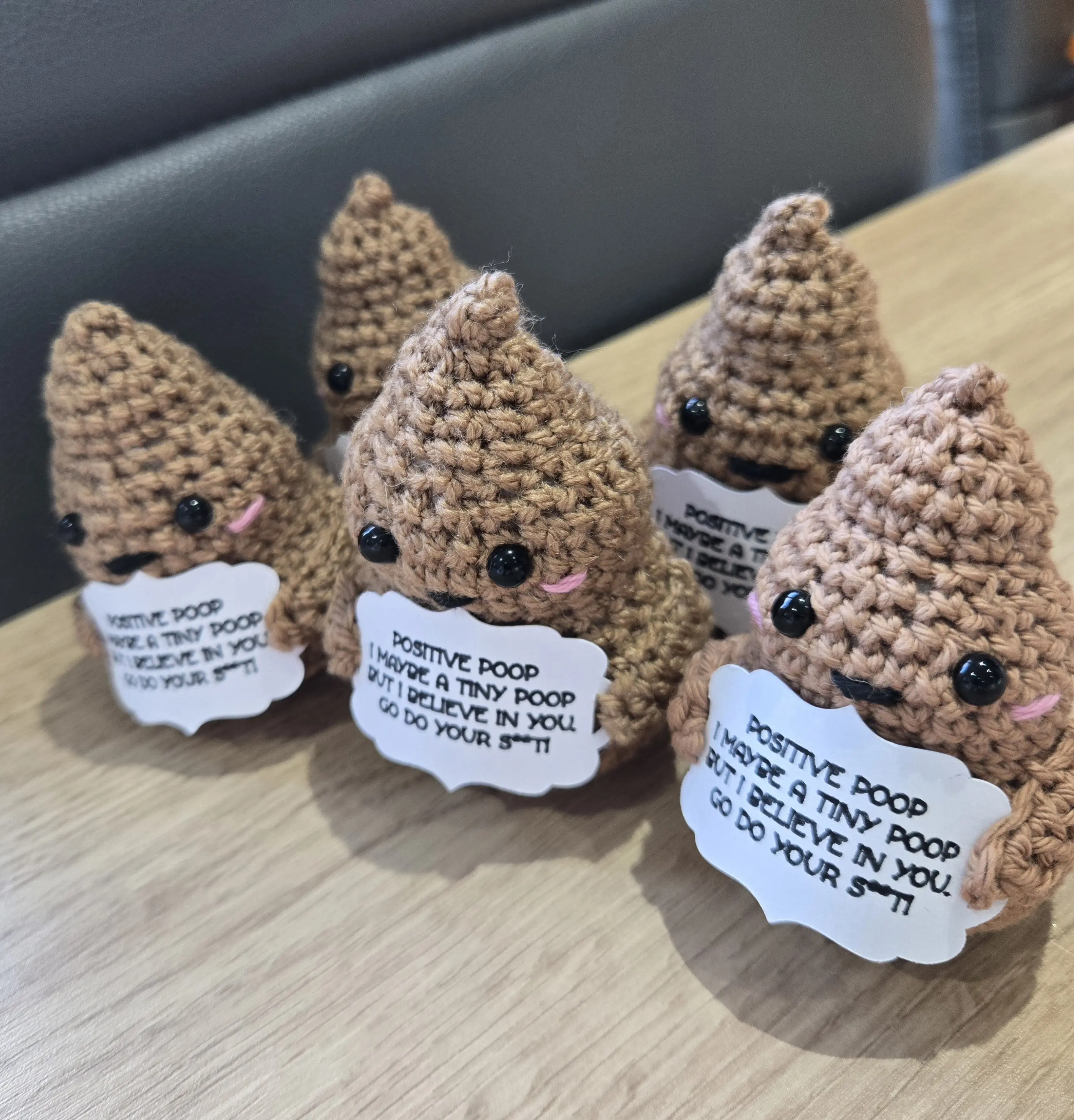 Positive Poop with card and organza bag holding a card