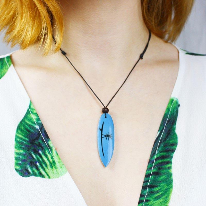 Painted Surfboard Necklace - Various Styles 3
