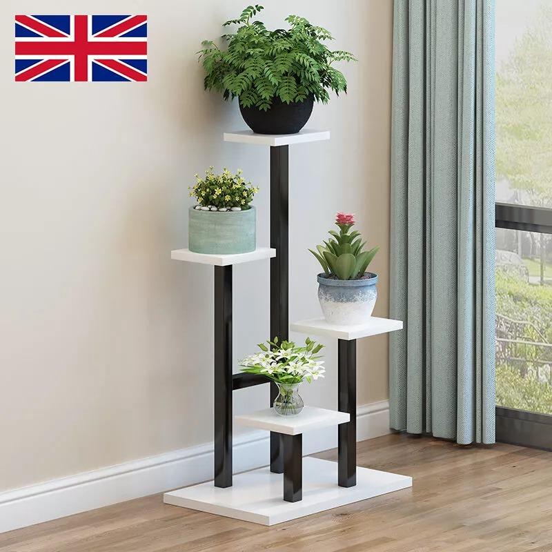 4Tier Metal Plant Stand Indoor Outdoor Garden Flower Pot Shelf Display Rack UK Organiser 1