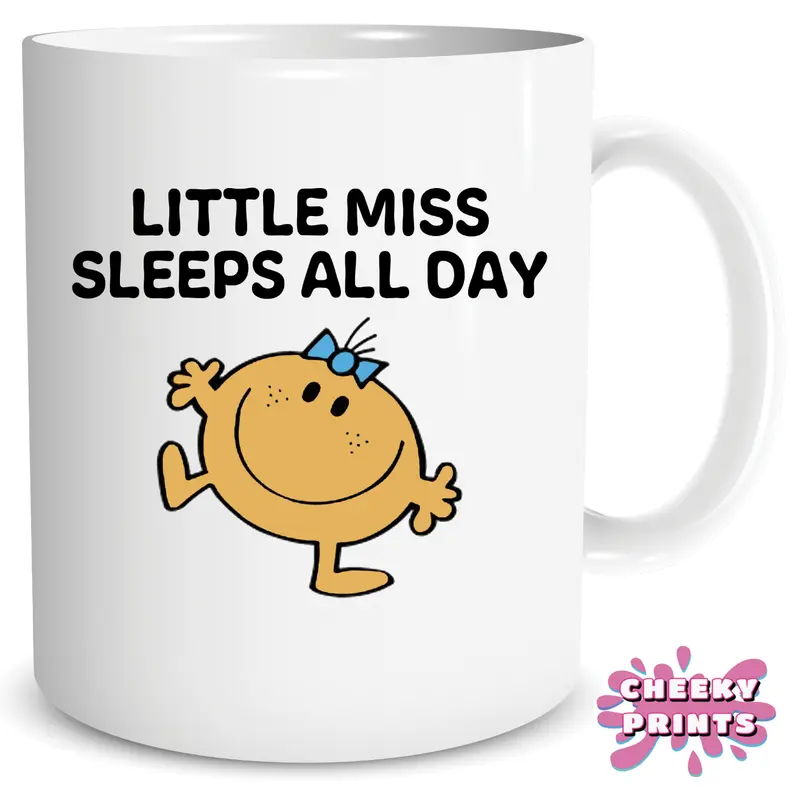 Cheeky Prints Mugs Little Miss Sleeps All Day Joke Mug For Her For Bestfriend Birthday Gift Secret Santa Christmas Gift 10oz Mug Drinkware Reusable Ceramic Washable 1