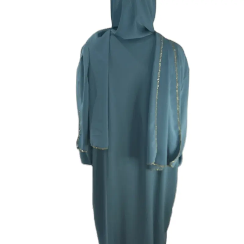 1 piece hijab and abayah with gold embroidery 3