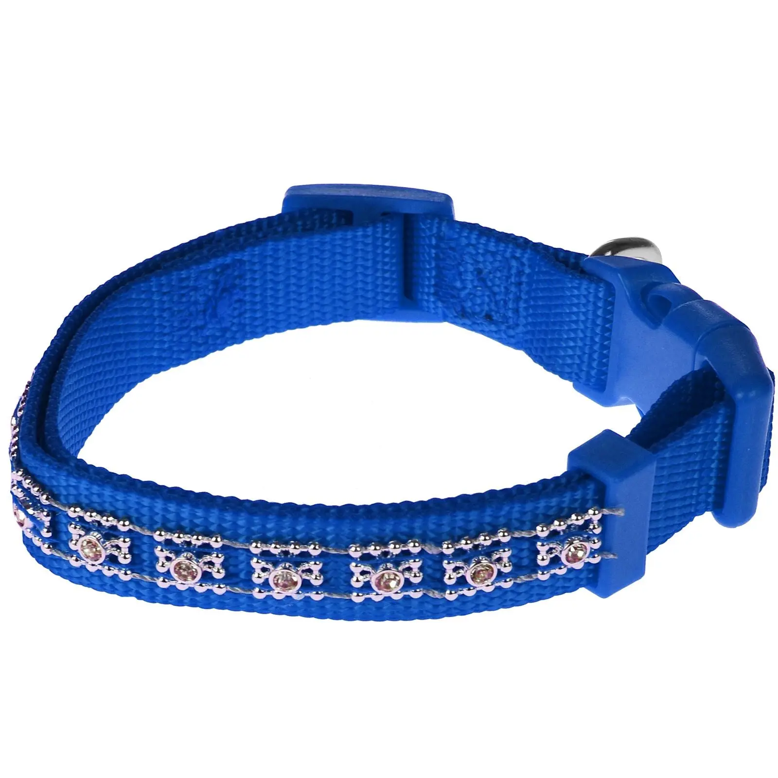Carousel Dimante Dog Collar 1.5x25.40cm BLUE Blue