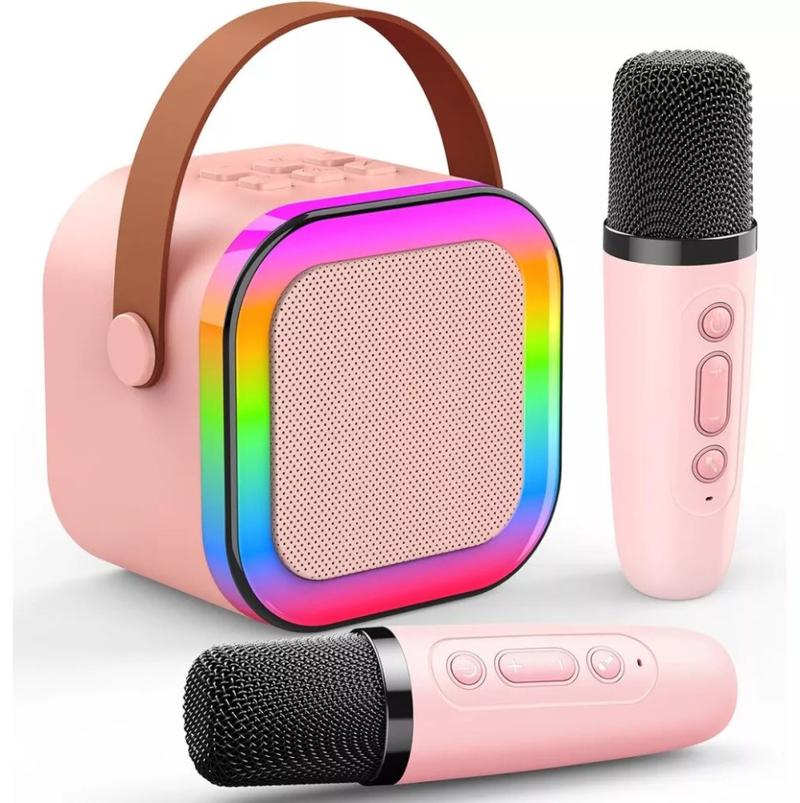 Product Introduction of Kid Mini Karaoke Machine Portable Bluetooth Speaker with 2 Wireless Microphone 3