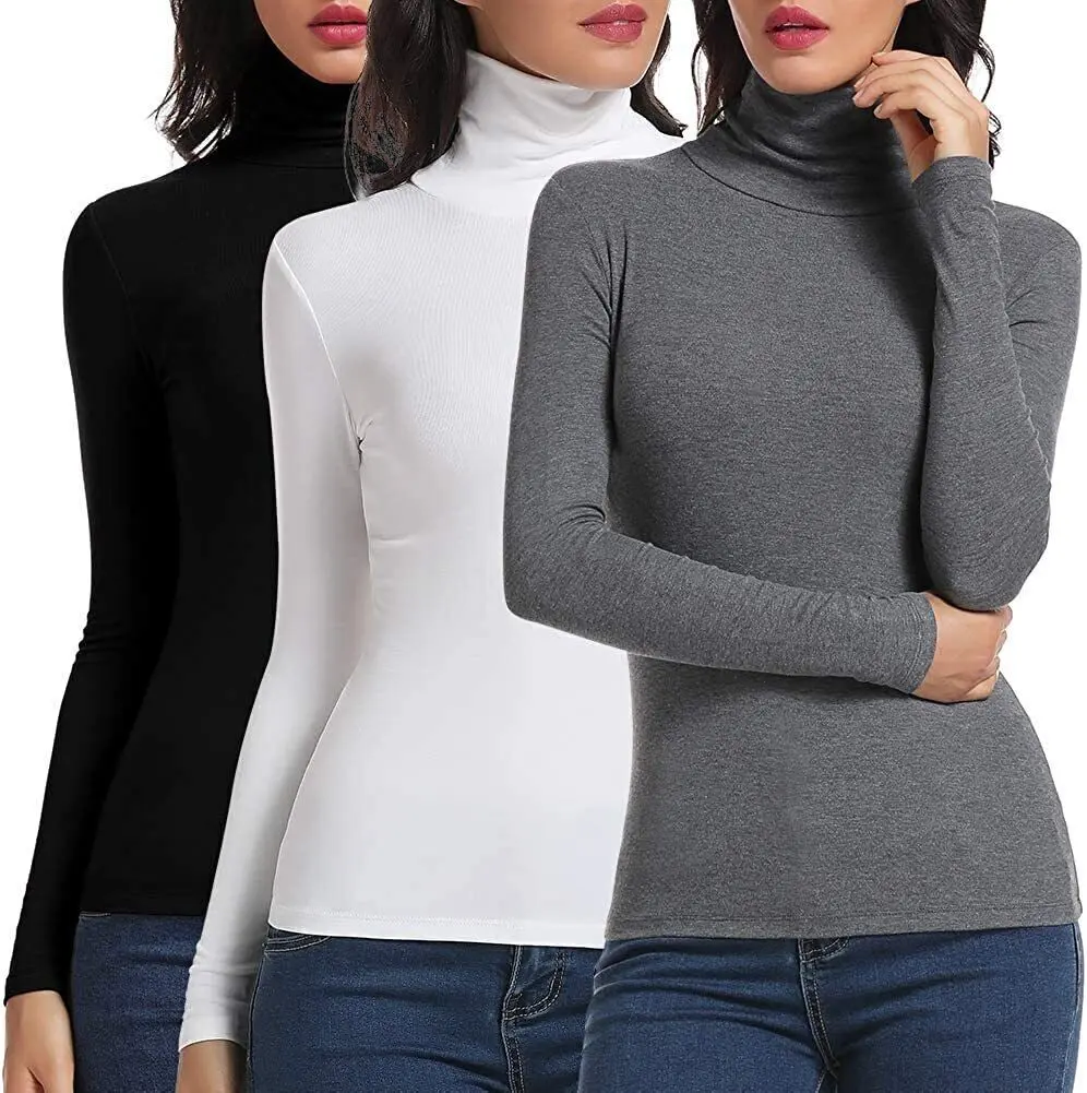 Ladies Polo Neck Roll Neck Turtle Neck Plain Jumper Top - Long Sleeve, 8-26 - Womenswear, Knitwear Cotton Lightweight Casual Chic Comfortable Day Spring Embroidered
