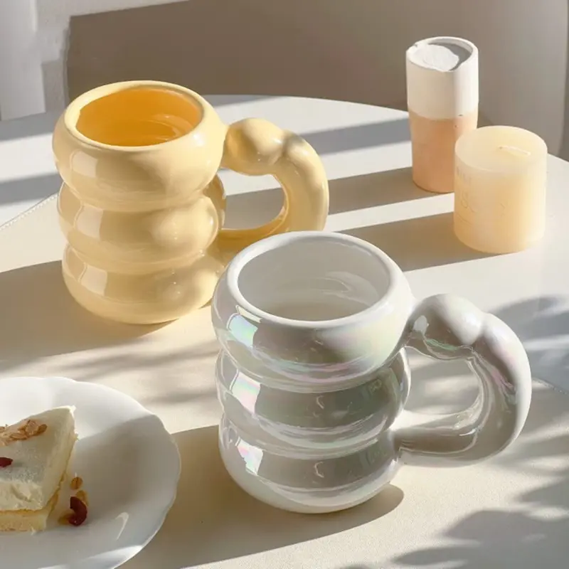 420ml Ceramic Chubby Mug Creative Nordic Coffee Cup Cute Office Afternoon Tea Cloud Mugs Kitchen Drinkware Home Accessories Tumbler Washable 2