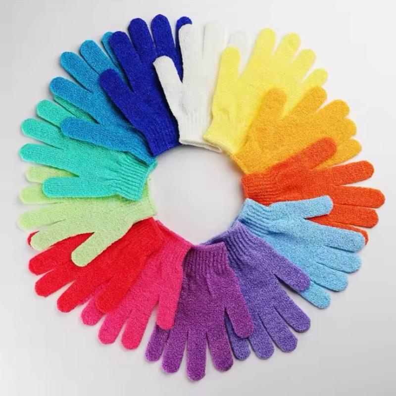 （gift）Random Colour  1pc Exfoliating Gloves Body Scrubber Bath Gloves Scrubbing Gloves for Shower, Spa, Massage, Dead Skin Cell Remover Personal Cleaning 0