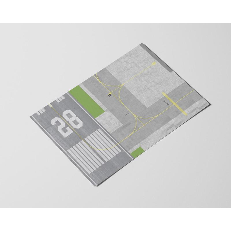 AMS Airport and Runway A3 Paper Mat for widebody and narrowbody aircraft 1/400 and 1/500 1