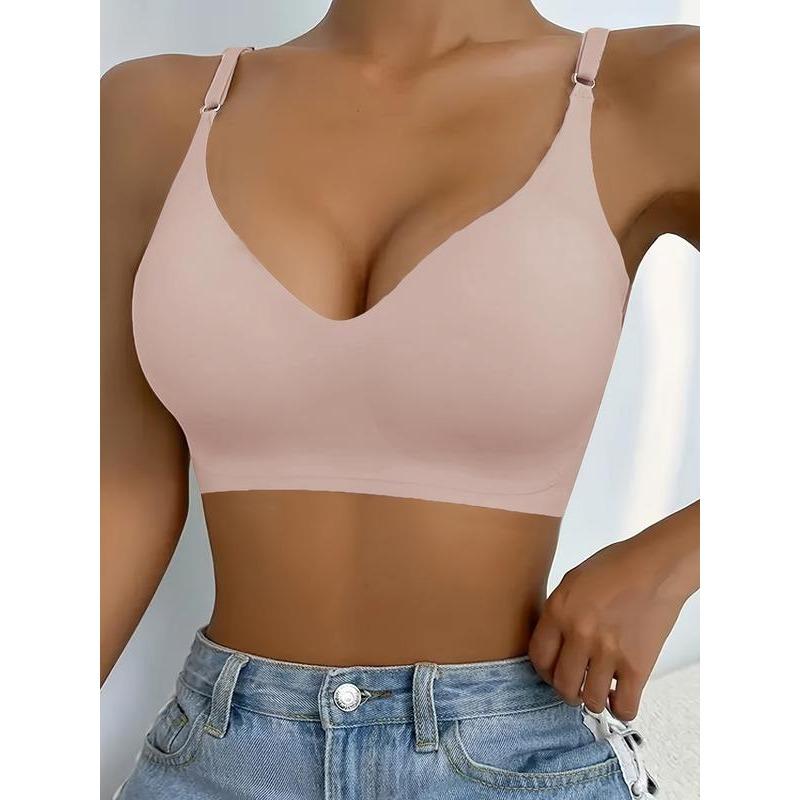 3 simple seamless bras with chest pads, comfortable and breathable push-up bras, women's undergarments and lingerie Womenswear Underwear Lady Bridal Basic Minimalist 8