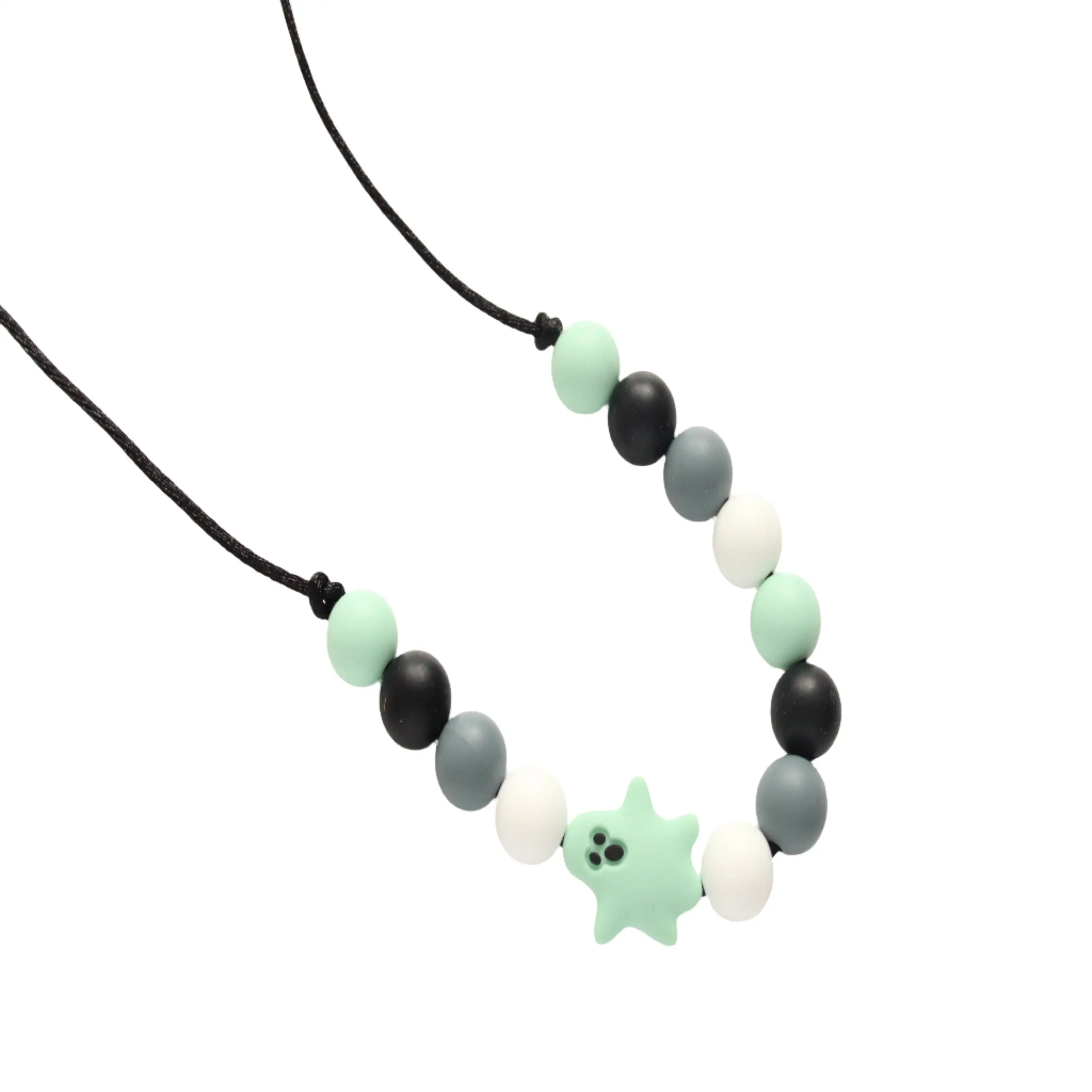 Kids Silicone Necklace - Halloween Mint Ghost