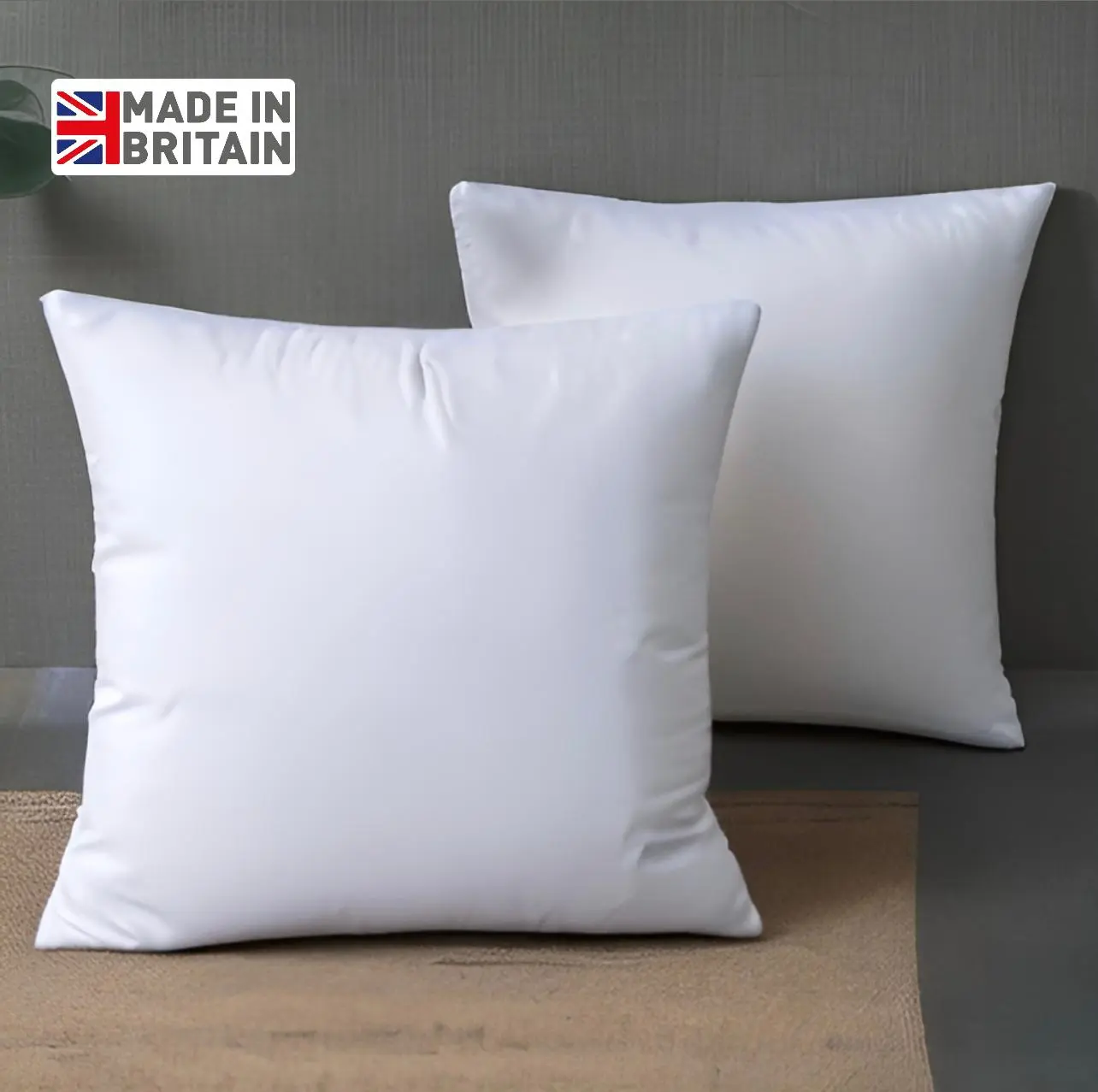 Cushion Insert 18 x 18 (45cm x 45cm) Hypoallergic Standard Inserts, Hollowfibre Pillows Hypoallergic Cushion  white breathable(MADE IN UK)