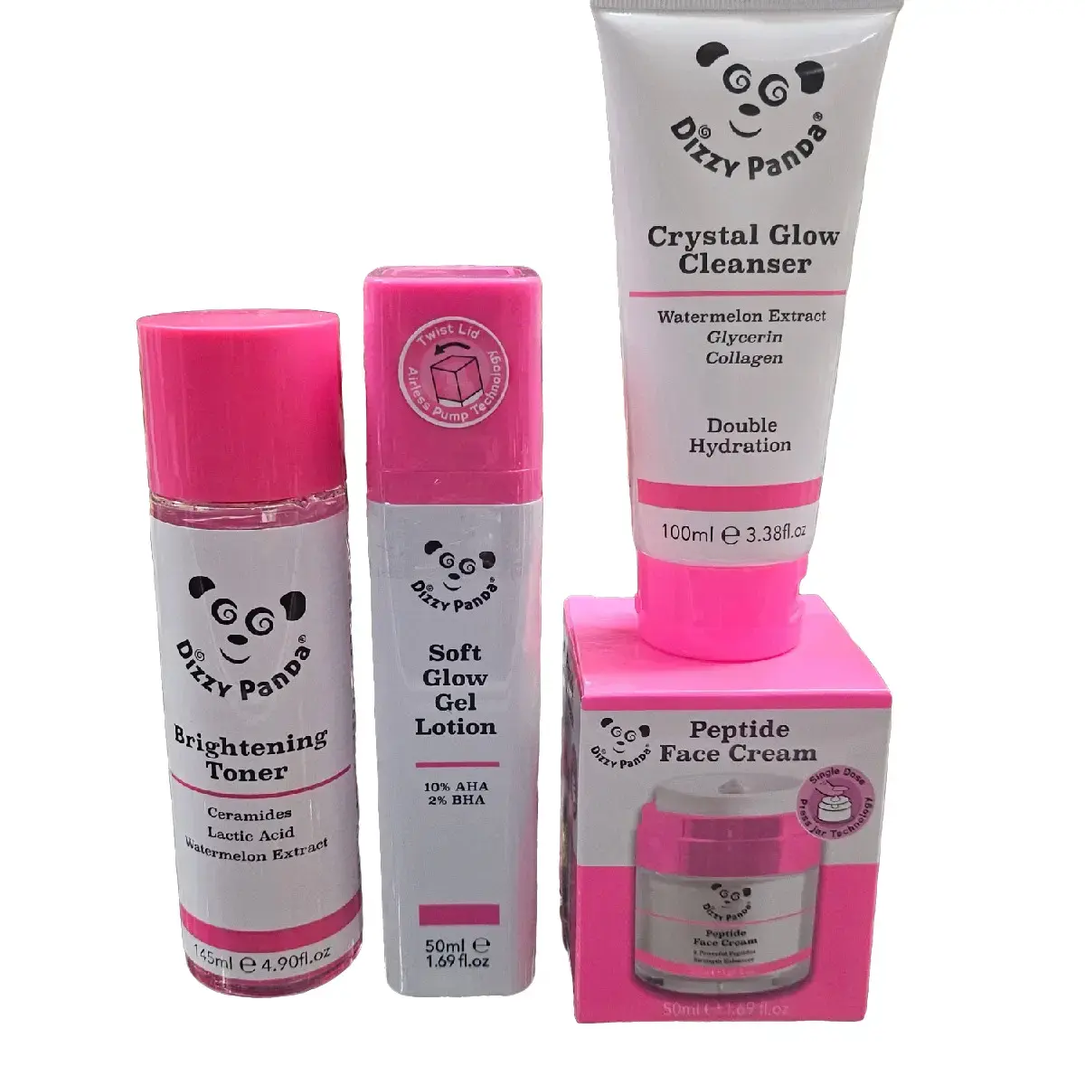 Dizzy Panda Face Cleanser  Brigthening Toner  Softening Lotion and  Face Cream set