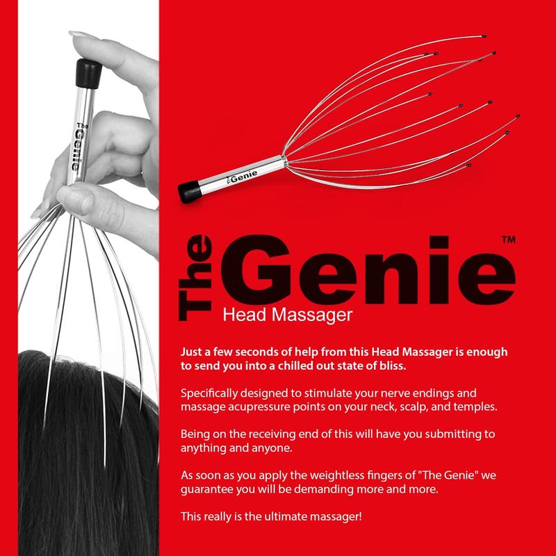 The Genie Metal Scalp Massager Tool Handheld Head Scratchers for Head Neck Scalp Stress Relief Release Relax Relieve Head Pressure Stainless Steel Body Care Lightweight 2