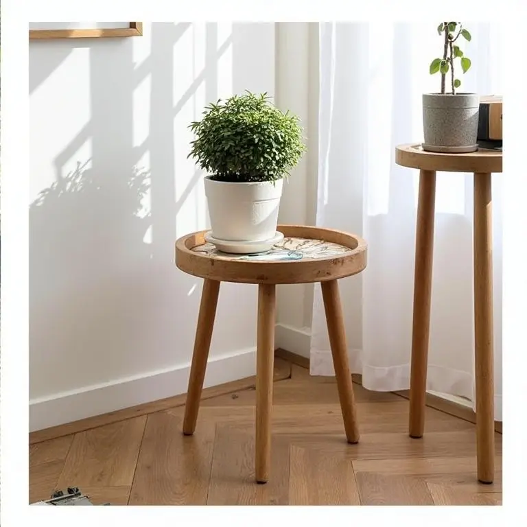 Hartsmede Handmade Side Table Solid Mango Wood Detachable Legs Ideal Corner Table for drinks Plants Flat Pack 3