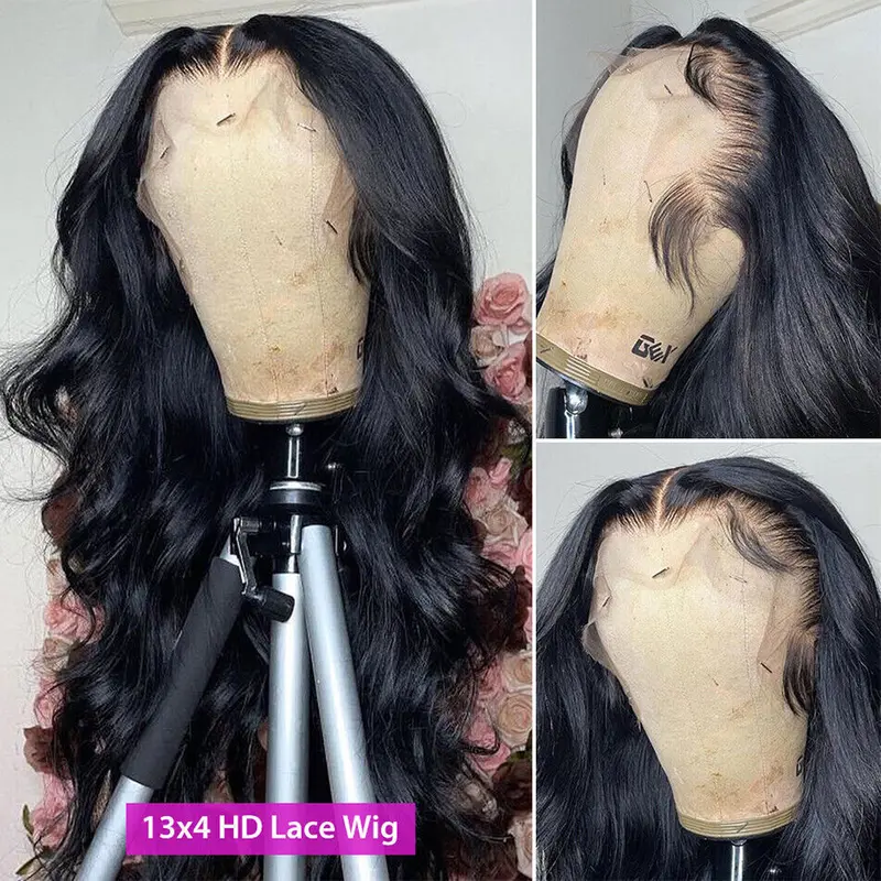 13x6 13x4 Lace Frontal Human Hair Wig Body Wave Invisible HD Transparent Lace Front Wigs For Women Remy 4x6 5x5 Glueless Pre Cut Human Hair Closure Wig Pre Plucked Bleach Knots Natural Hairline Ready To Wear 14-36 Inches Available 2