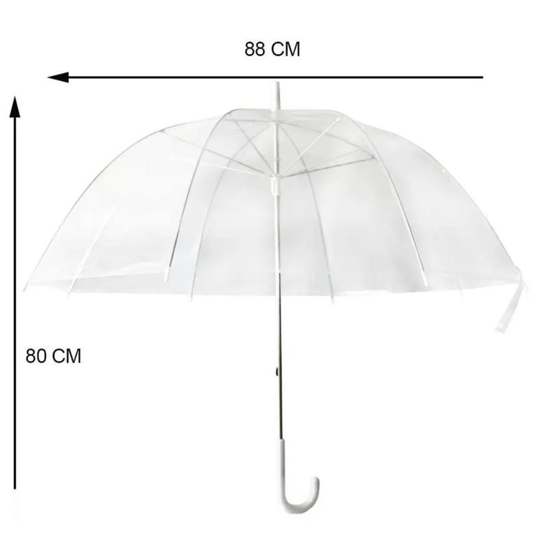 2 Pack Transparent PVC Wedding Brolly Clear Bubble+ Rain Umbrellas Dome Birdcage 0