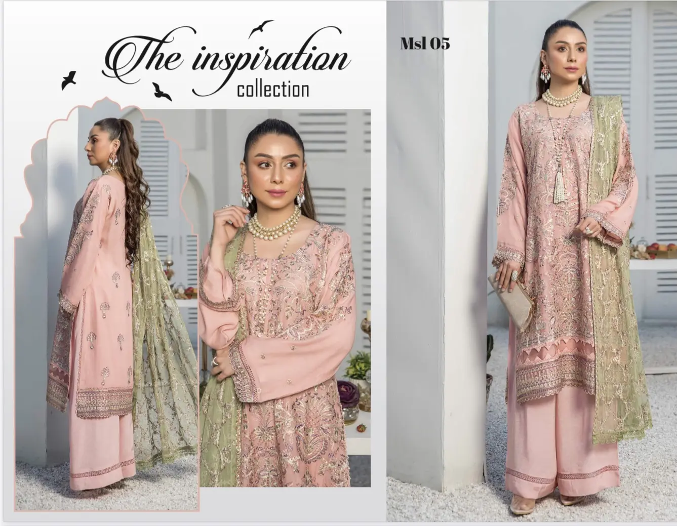 Munira Designers festive Chiffon Luxury Eid Collection Ladies Three piece Suit Dress Medium indian  outfits stitched  suits