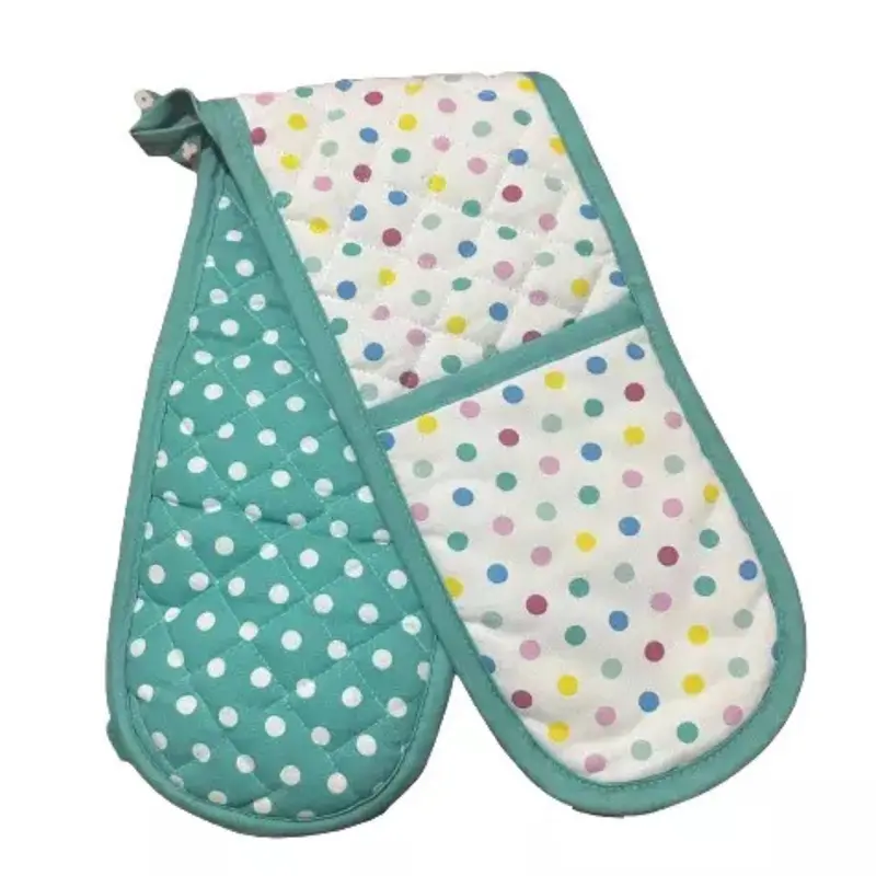 Double Oven Glove 100% Cotton Insulated Kitchen Mitts Pot Holder Various Designs Bakeware 8