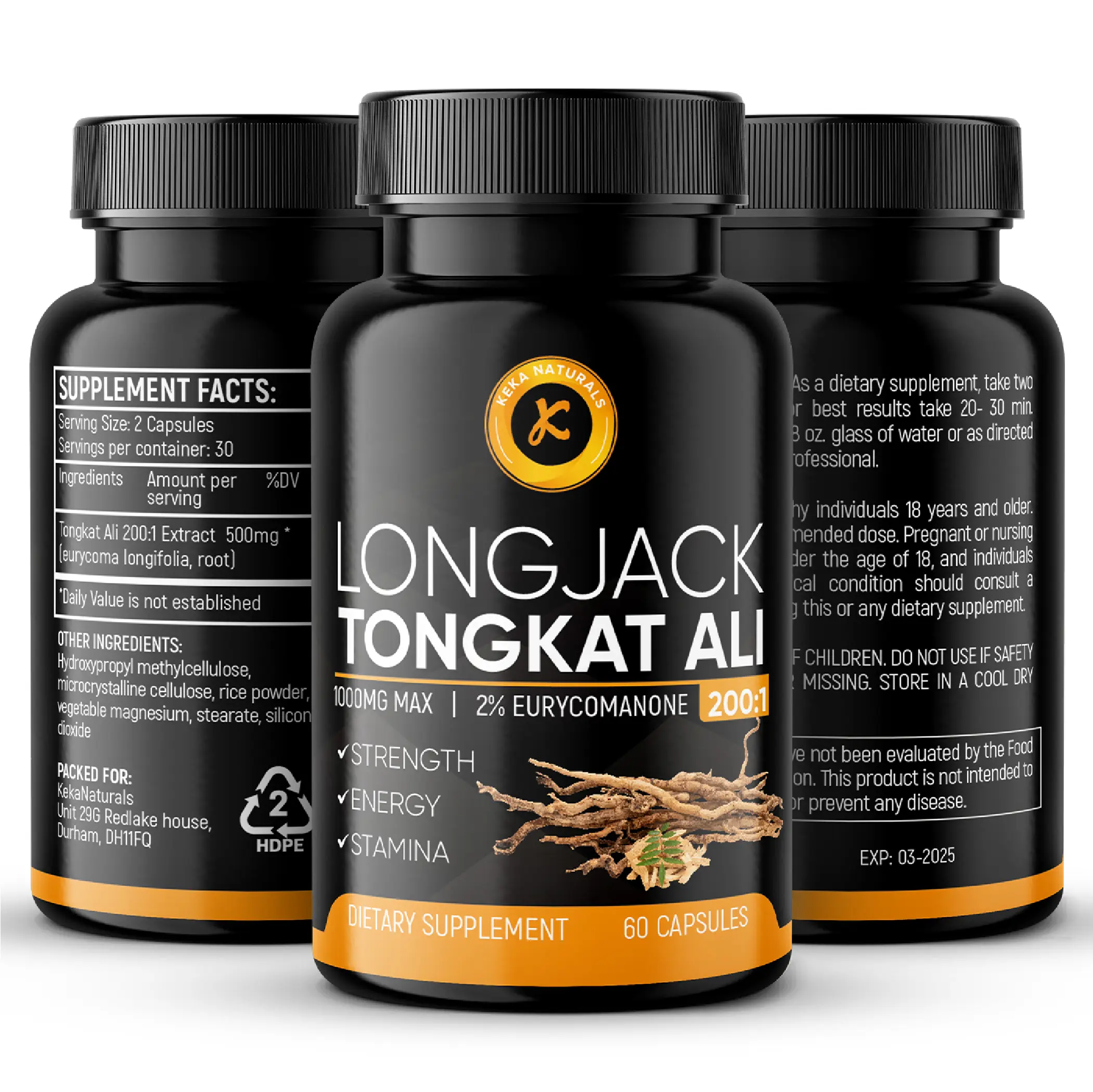 Tongkat Ali - 1000mg - Pure Root Extract - Supplement
