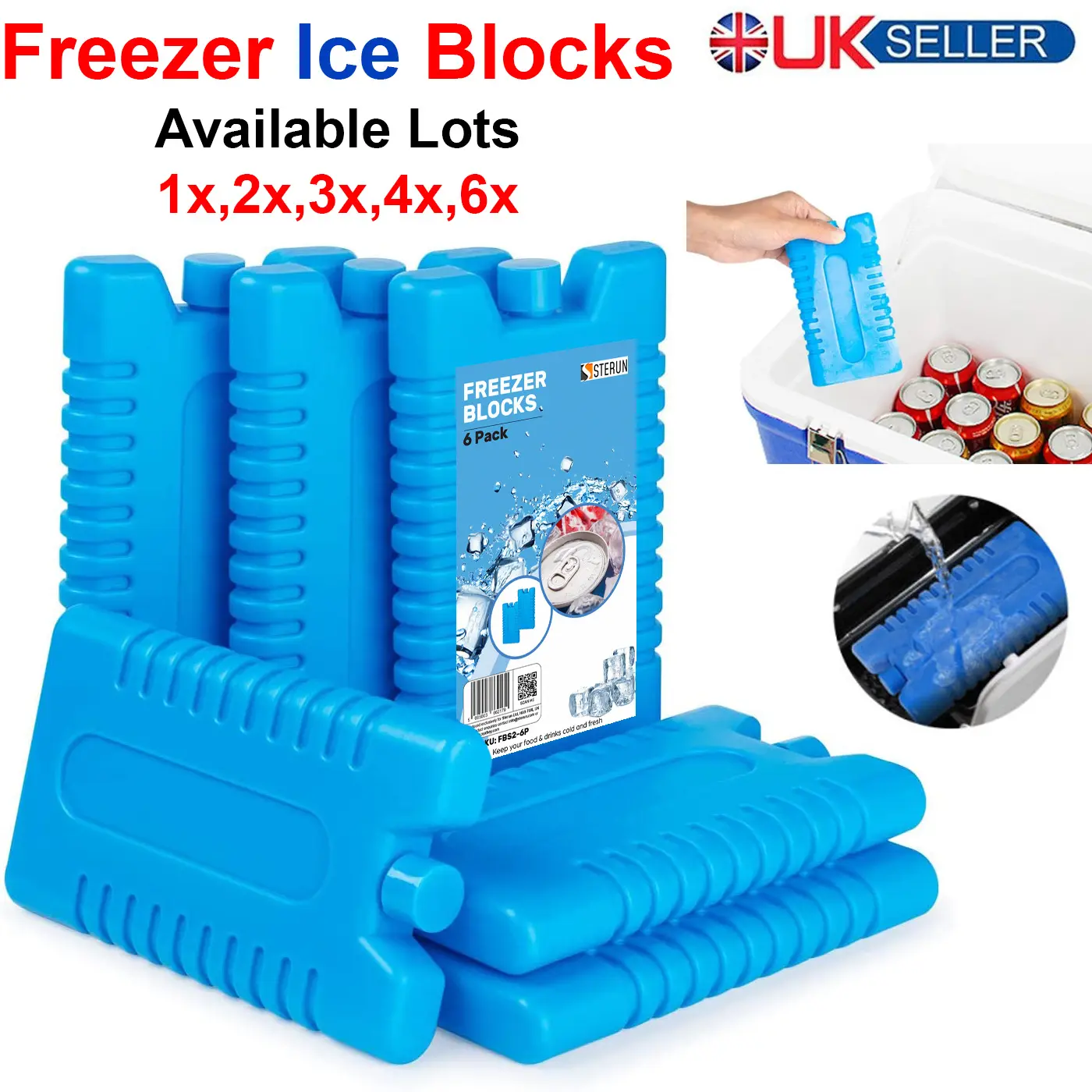 Reusable Freezer Cool Blocks Ice Pack Cooler Bag Picnic Travel Lunch Box Slim Lightweight Long Lasting
