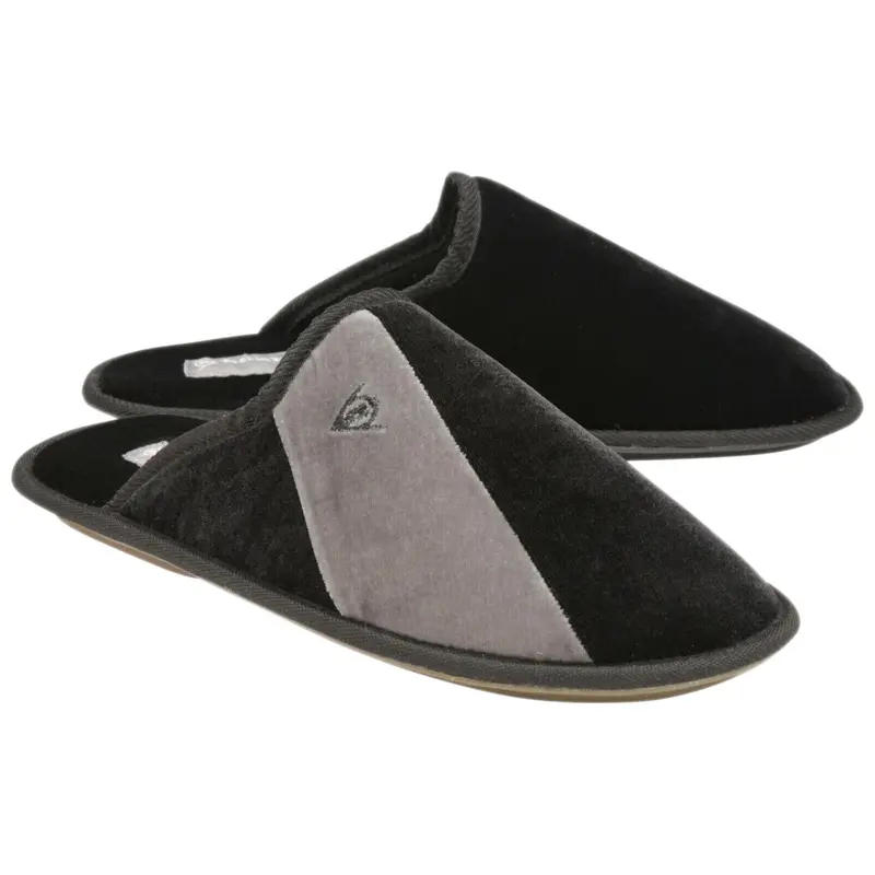 Dunlop Mens Two-Tone Plush Lined Memory Foam Mule Slip On House Slippers 7