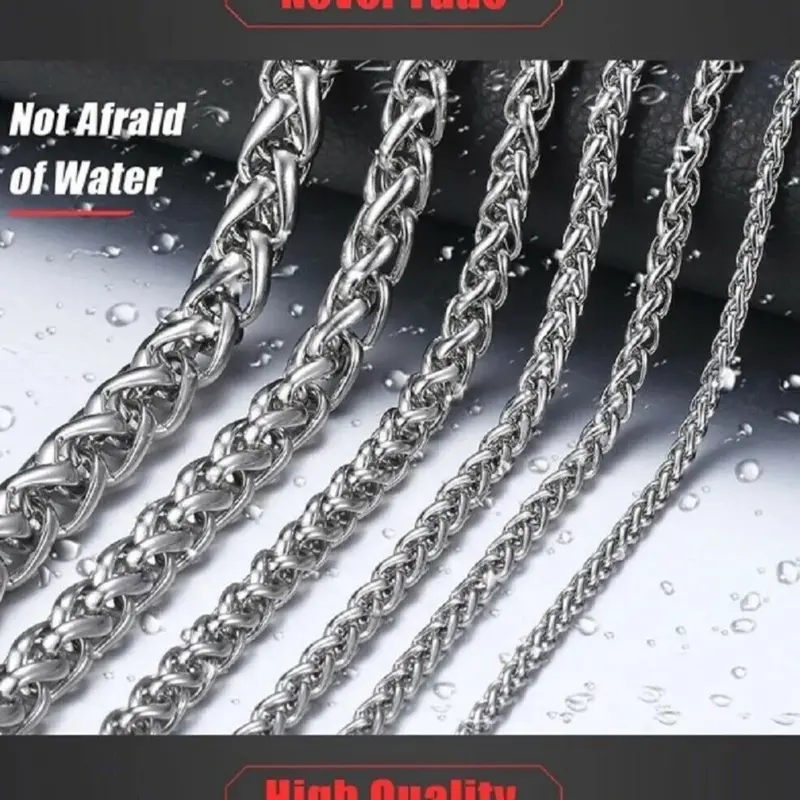 Mens Chain 3 4 5 6 8mm Cuban Link Silver Spiga Womens Necklace Sizes 22" Steel UK 4