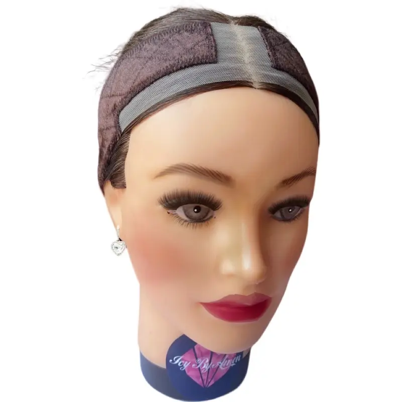 ICYBYAMON Lace Wig Grip Band For Lace Wigs and Frontals, Reinforced Swiss Lace Velvet Band Adjustable Velcro Band 3