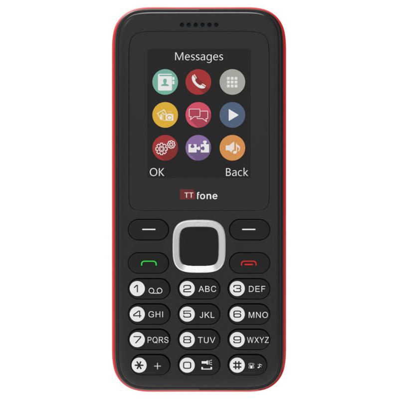 TTfone TT150 Red Dual SIM Mobile with USB Cable, Vodafone Pay As You Go 7