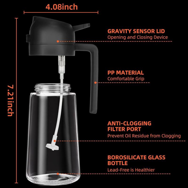 Kitchen Gadgets for 2024 470ml Oil Sprayer Bottle, A Sprayer Automatic Opening & Closing Oil Sprayer Bottle, Kitchen Accessories Oil Dispensers, Cooking Oil Sprayer Bottle for Bbq, Kitchen Utensils & Gadgets,Back To School Supplies Plastic 6