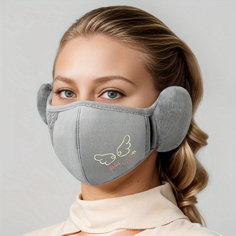 Women'S Winter Warm Ear Muff Face Mask, Unisex Thickened Windproof Breathable Ear Protector, Knitted Stretch Polyester Fabric, Hand Wash Only, Fashionable Accessory for Ladies 5