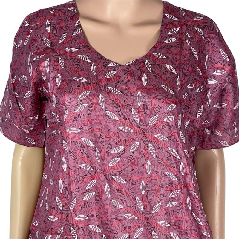 Product Introduction of Cotton Floral Nightwear for Women - Homewear - Womenswear, Printed Cotton Fabric, Nighty. Breathable Comfortable Soft Loungewear Shortsleeve  Style 17