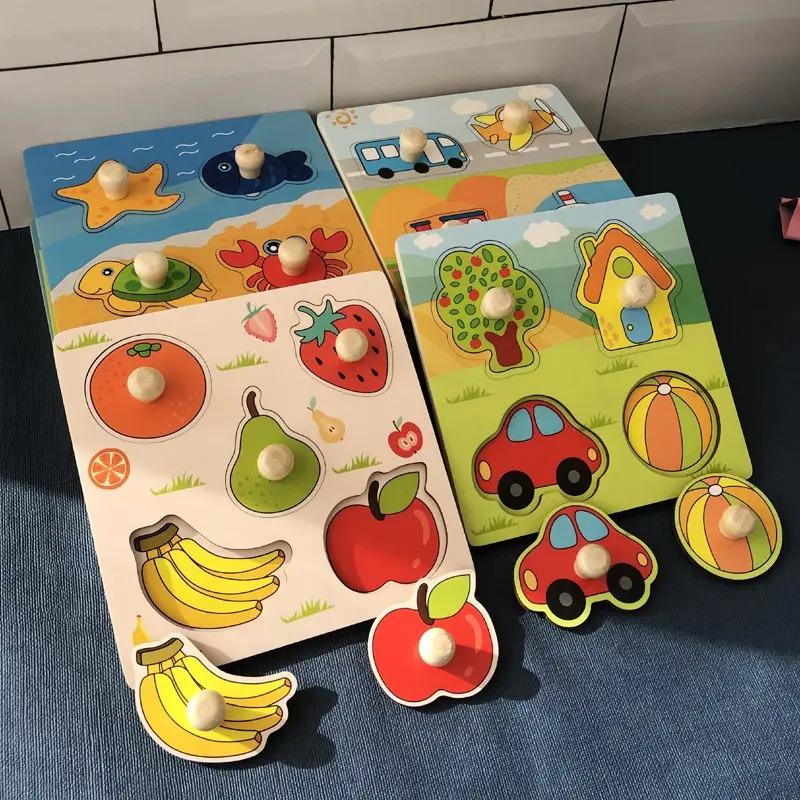 Product Introduction of Montessori 3D Wooden Puzzle Board | Educational Grasping & Cognitive Toy for Early Learning | Fruit, Vehicle & Boat Puzzles for Ages 3 to 6years | Perfect Halloween & Christmas Gift 6