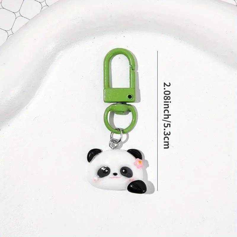 (Giveaway) 1pcs Cute Cartoon Panda Keychains, Aluminum Alloy Uncharged Key Ring Charms for Backpacks, Bags, Perfect Gift for Family and Friends 6