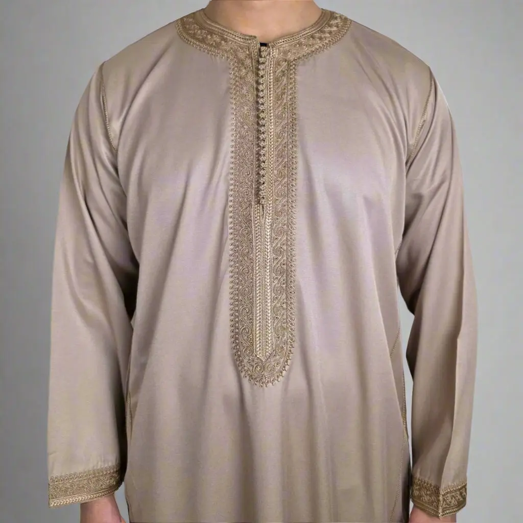 Premium Kaftan | Long Sleeve Zip Moroccan Thobe