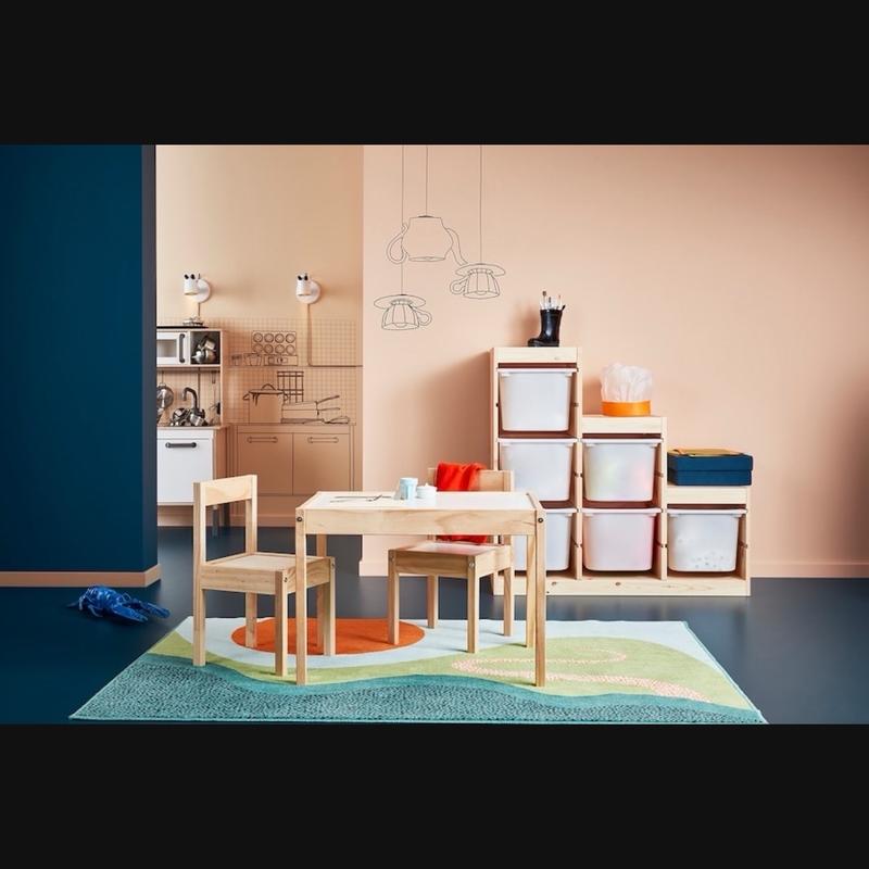 LÄTT Children's Study/Play Breakfast Table with 2 Chairs, White/Pine - Perfect for Kids' Meals and Playtime 1