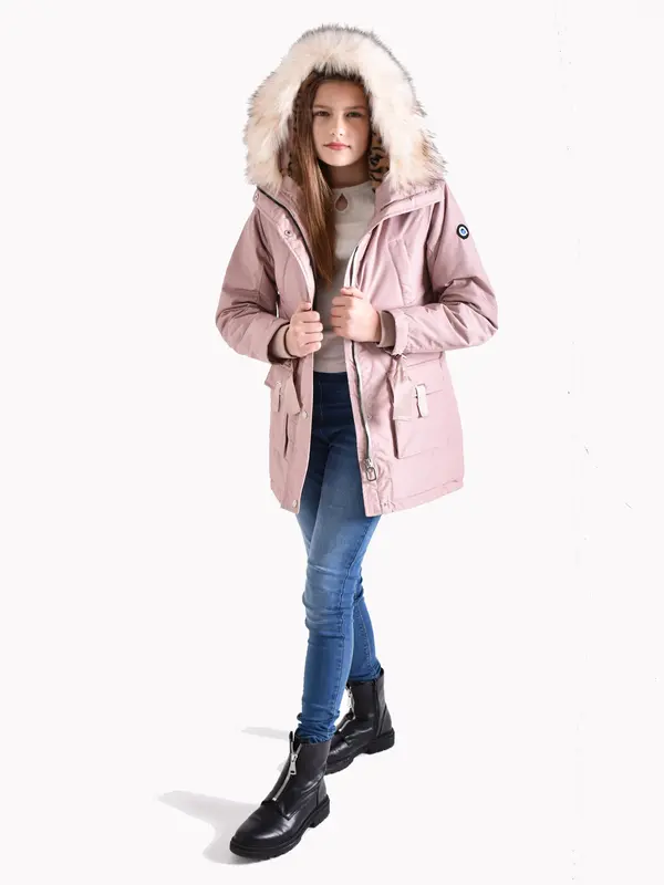 Charcoal Fashion Girl's Water Repellent Padded Fishtail Parka 6