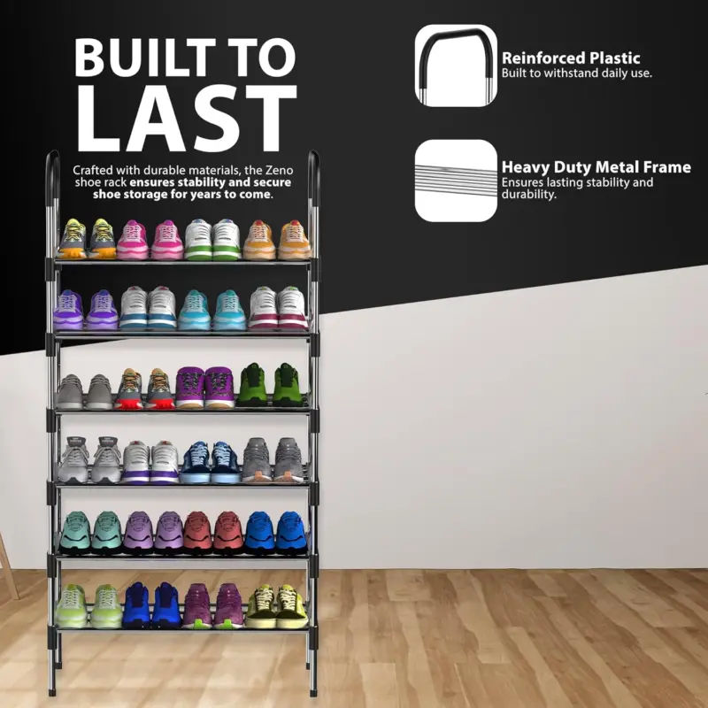 4-6 Tier Shoe Rack Stand Heavy Duty Sturdy Storage Self Organiser Up to 24 Pairs 5