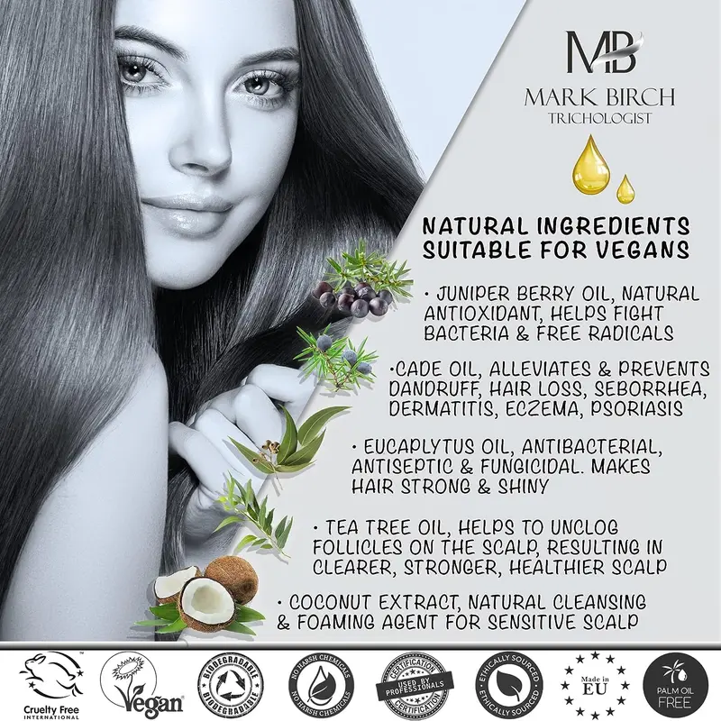 Mark Birch Trichologist Triple Action Scalp Therapy Shampoo - Hair Loss Prevention - Haircare Haircare Organic Cleanser 2