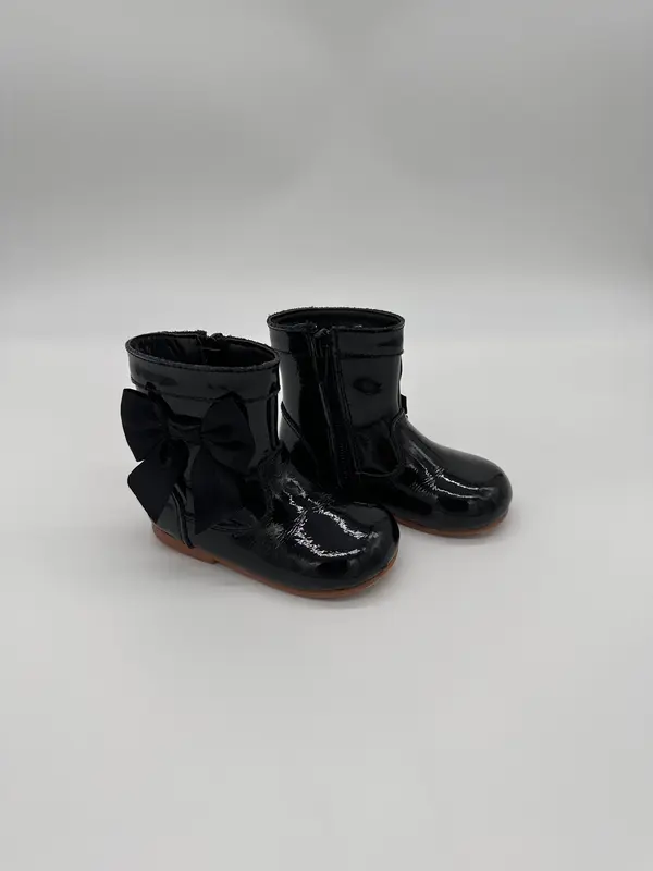 MARION Black Bow Kids Leather Boots 1