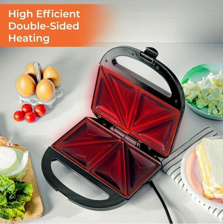 Product Introduction of Geepas 750W Toastie Maker 2 Slice Sandwich Toaster Machine Non-Stick Easy Clean 7