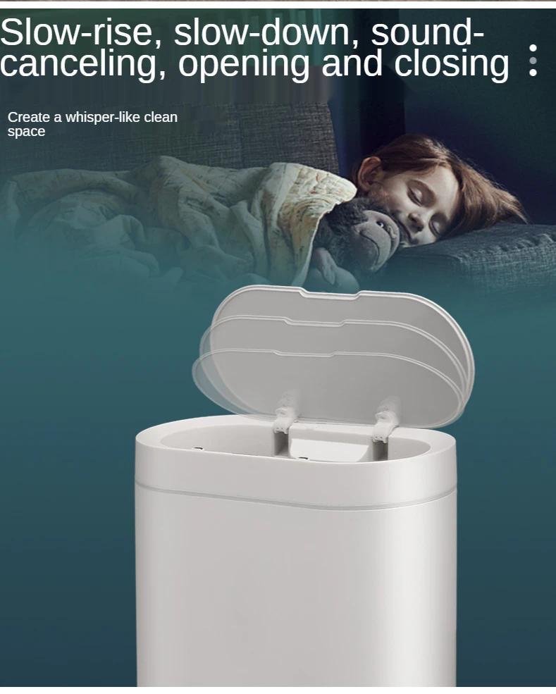 Product Introduction of 7L Trash Can Smart Sensor Trash Can Automatic Household Electronic Kitchen Trash Bin Toilet Waterproof Narrow Seam Sensor Bin 30