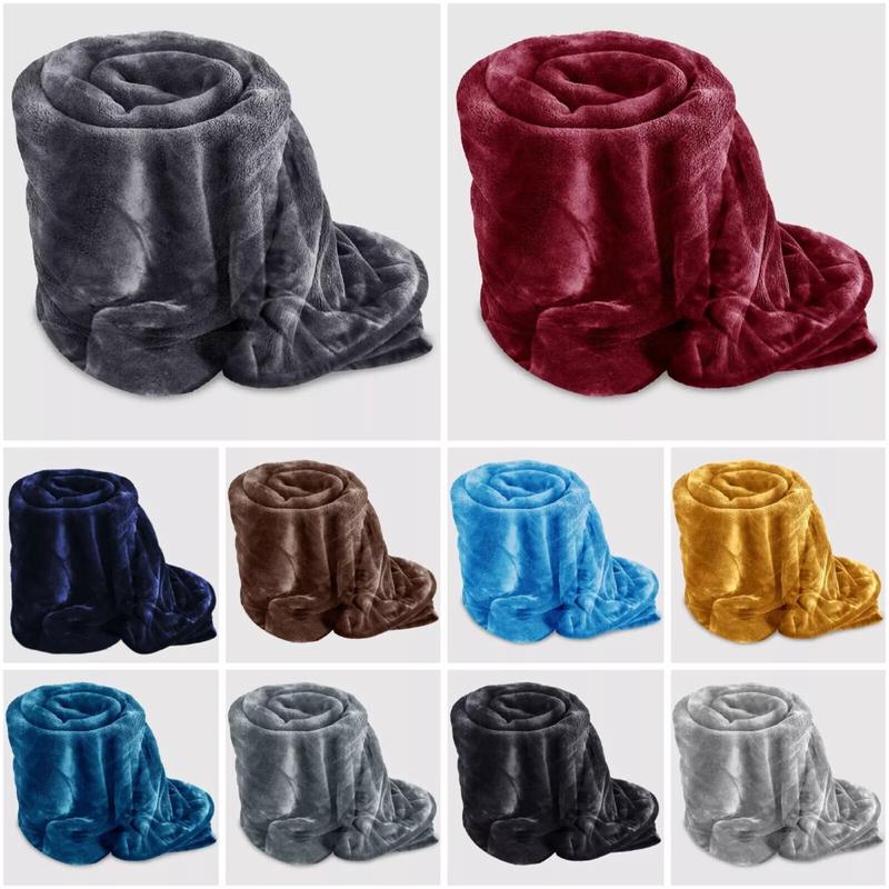Large Faux Fur Warm Fleece Throw Over Soft Sofa Bed Mink Blanket Double & King 5