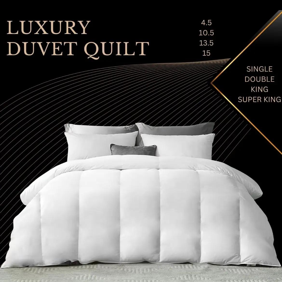 Luxury Hotel Quality Quilt/Duvet - Hypoallergenic & Breathable - All Sizes Available - Soft Material- machine washable - Made in Britain