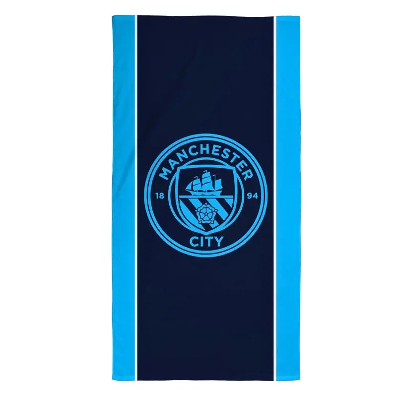 Manchester City FC Super Soft Feel Badge Football Club Design Towel Perfect The Home, Bath, Beach & Swimming Pool | One Size 75cm x 150cm | 100% Cotton 0