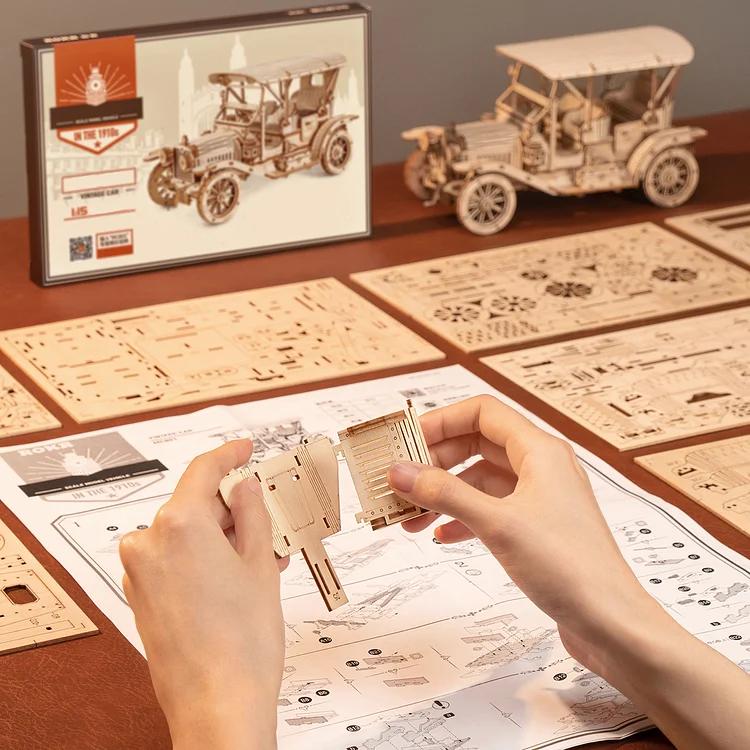 Vintage Car 3D Wooden Model Puzzle Building Kit 5